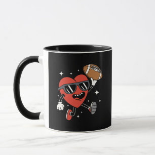 Coole Fußball-Herz-Sport-Charakter-Tasse Tasse
