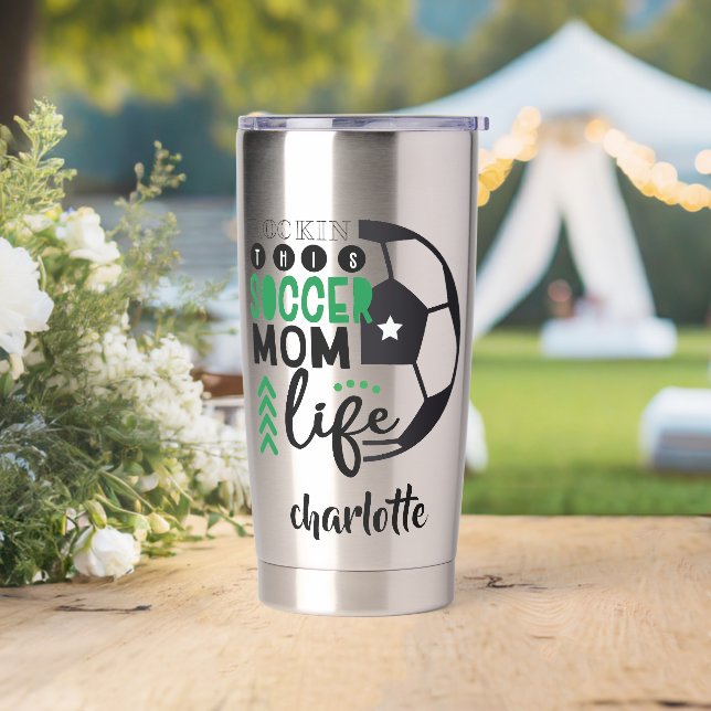 Coole Fußball-Mama Leben Personalisiert Muttertag Thermobecher (Hochzeit)