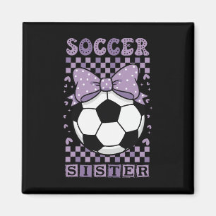 Coole Fußball-Schwester-Ball Cute Lila Kokette Sch Magnet