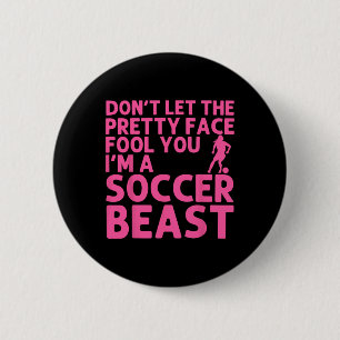 Coole Fußballkunst für Frauen, jugendliche Mädchen Button