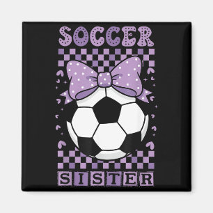 Coole Fußballschwester Ball Cute Lila Kokette Schl Magnet
