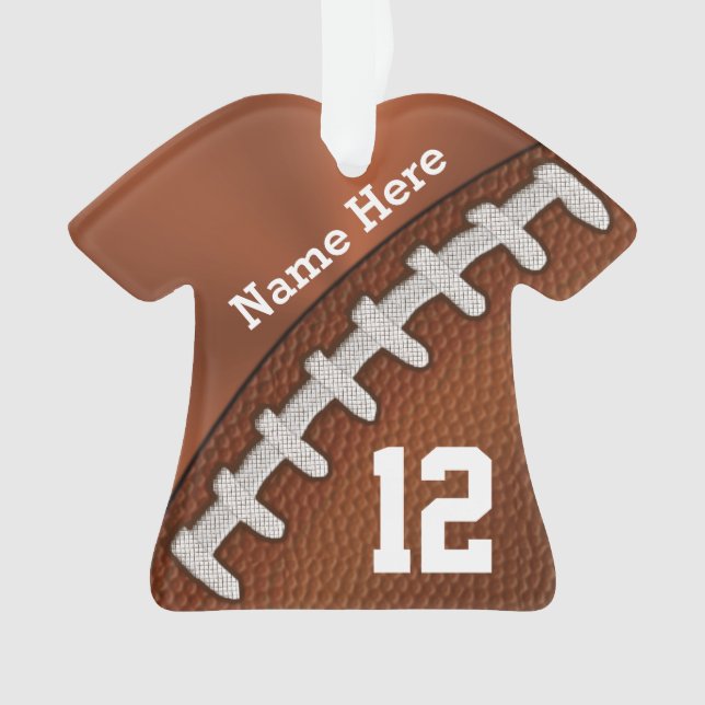 Coole Fußballverzierungen mit NAME und NUMMER Ornament (Vorderseite)