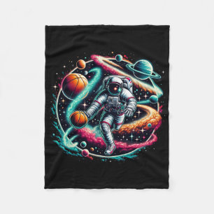 Coole Galaxy-Sketll-Spieler-Astronaut auf Sketll Fleecedecke