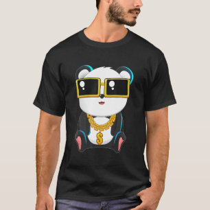 Coole Gangsta Panda Bear Bling Hip Hop Musik T-Shirt