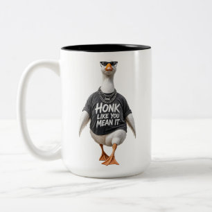 Coole Gans mit Sonnenbrille Zweifarbige Tasse