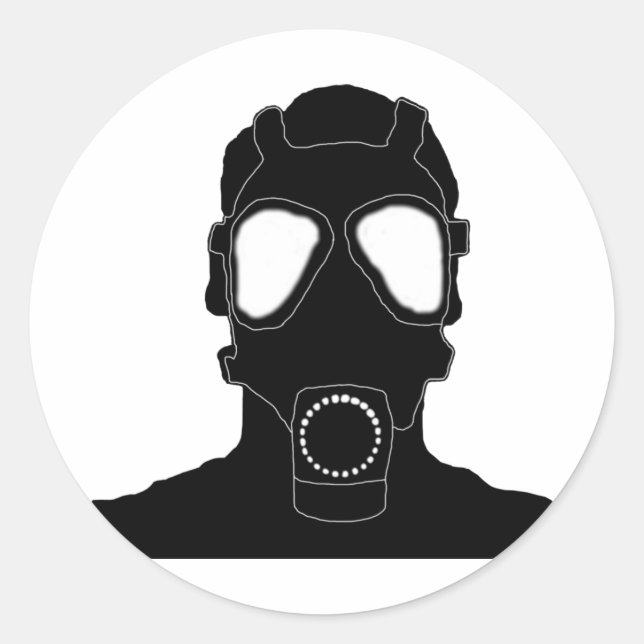 coole Gasmaske Runder Aufkleber (Vorderseite)
