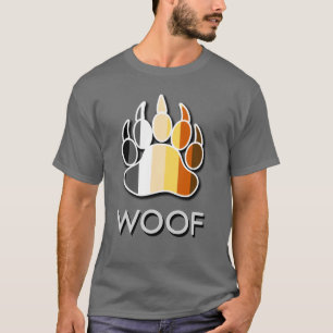 Coole Gay Bear Pride Flagge Bärenpfote WOOF T-Shirt