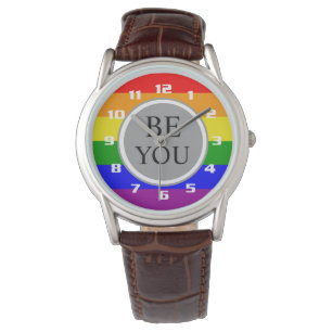 Coole Gay Pride Flagge Sei Du Selbst Armbanduhr