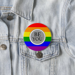 Coole Gay Pride Flagge Sei du selbst Button