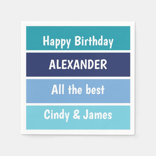 Coole Geburtstagswünsche Serviette (Vorderseite)