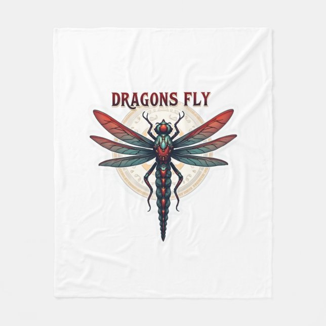 Coole gedrehte Steampunkdragonfly - Drachen fliege Fleecedecke (Vorderseite)