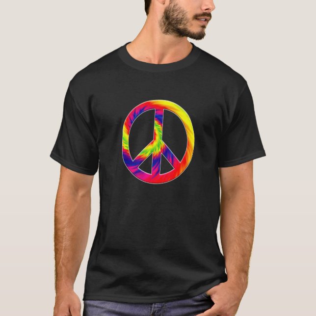 Coole Gefärbte Krawatte Friedenszeichen Gleichheit T-Shirt (Vorderseite)