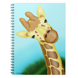 Coole gelbe Giraffe auf blauem Hintergrund Notizblock