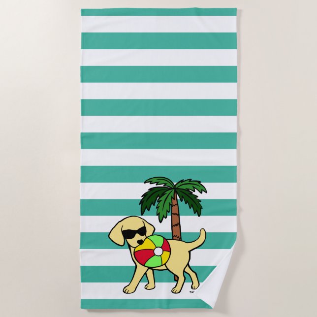Coole gelbe Labrador-Sonnenbrillen Strandtuch (Vorderseite)