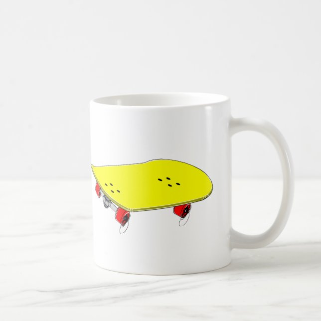 Coole gelbe Skateboard Kaffeetasse (Rechts)