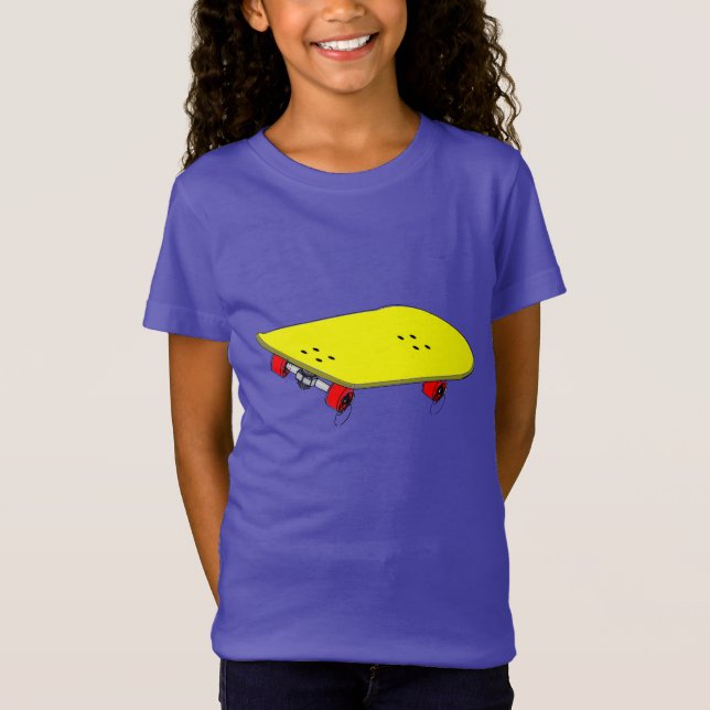 Coole gelbe Skateboard T-Shirt (Vorderseite)