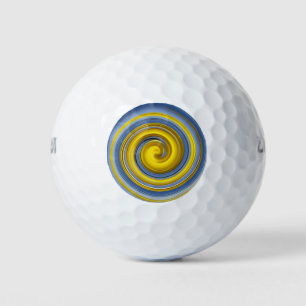 Coole gelbe und blaue Spirale Golfball