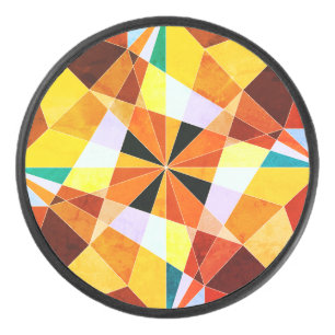 Coole geometrische Formen in warmen Farben Eishockey Puck