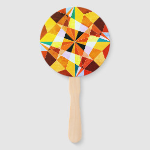 Coole geometrische Formen in warmen Farben Fächer