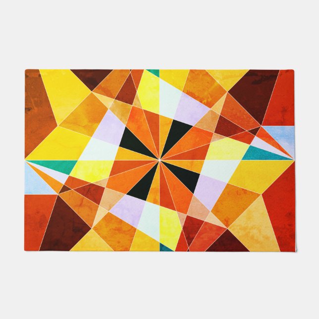Coole geometrische Formen in warmen Farben Fußmatte (Vorderseite)