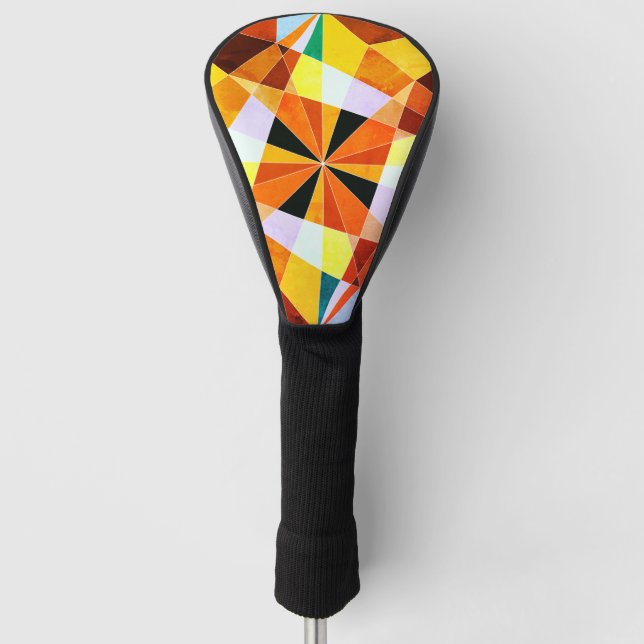 Coole geometrische Formen in warmen Farben Golf Headcover (Vorderseite)