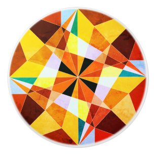Coole geometrische Formen in warmen Farben Keramikknauf