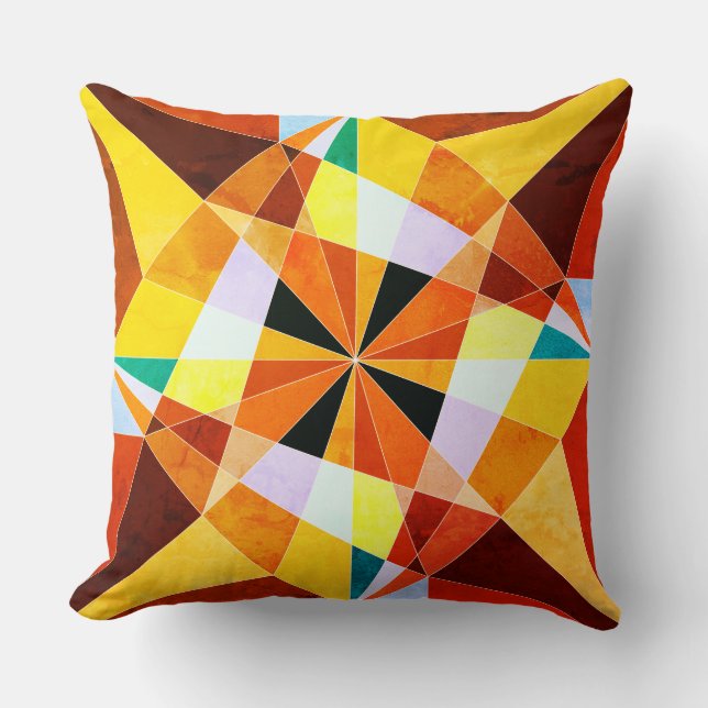 Coole geometrische Formen in warmen Farben Kissen (Vorderseite)