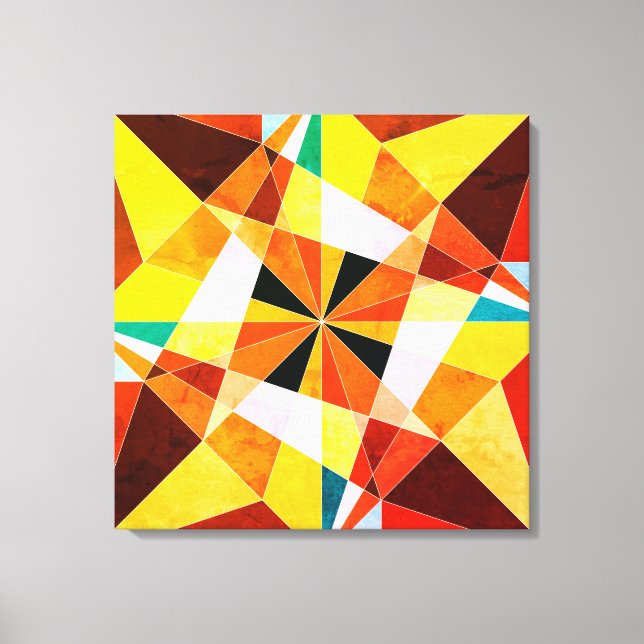 Coole geometrische Formen in warmen Farben Leinwanddruck (Vorderseite)