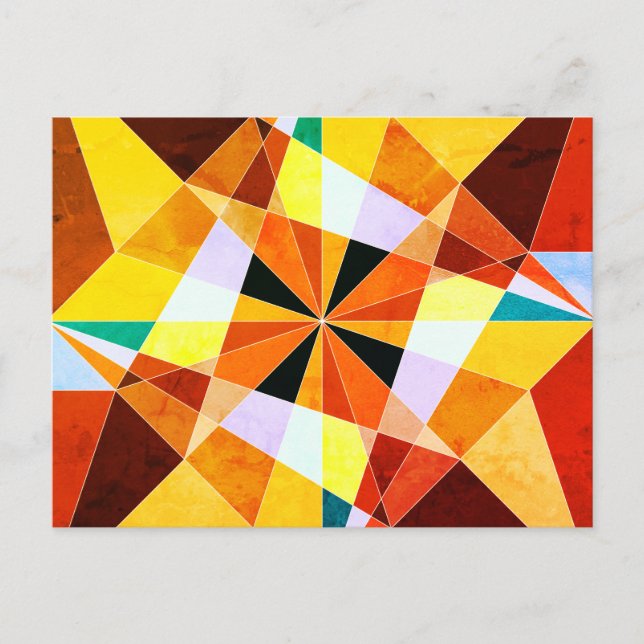 Coole geometrische Formen in warmen Farben Postkarte (Vorderseite)