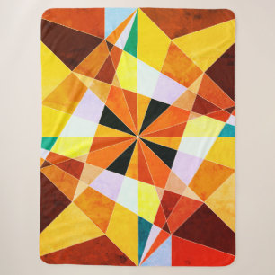 Coole geometrische Formen in warmen Farben Sherpadecke