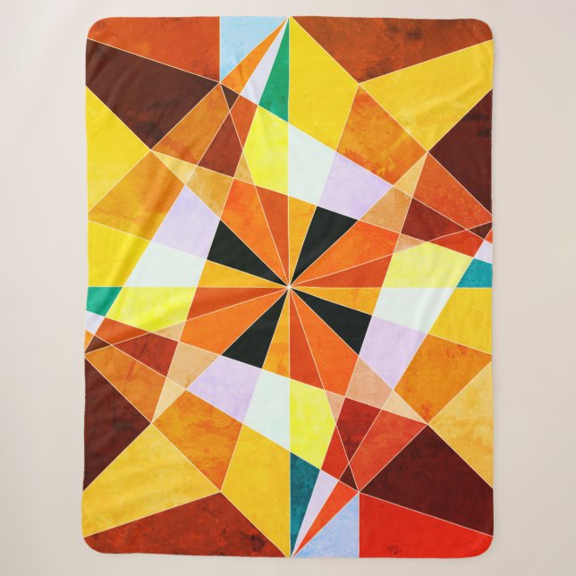 Coole geometrische Formen in warmen Farben Sherpadecke (Vorderseite)