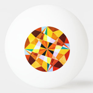 Coole geometrische Formen in warmen Farben Tischtennisball