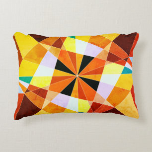 Coole geometrische Formen in warmen Farben Zierkissen