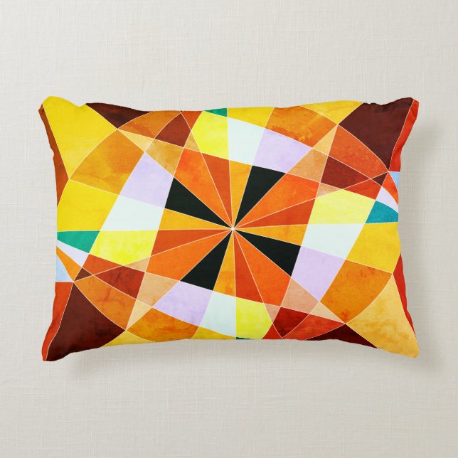 Coole geometrische Formen in warmen Farben Zierkissen (Vorderseite)