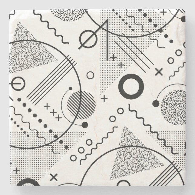 Coole geometrische Formen und Linien Steinuntersetzer (Vorderseite)