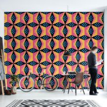 Coole geometrische Mustertapete mit schwarzem Hint