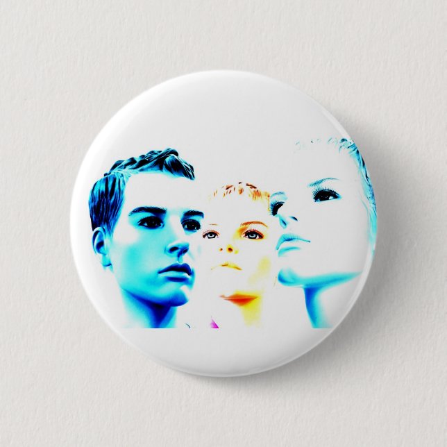 Coole Gesichter (drei Freunde), minimalistisches D Button (Vorderseite)