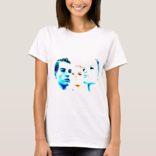 Coole Gesichter (drei Freunde), minimalistisches D T-Shirt