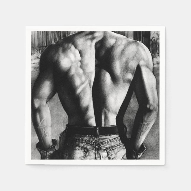 Coole Gewichtszunahme Maskuline Kunst für Männer P Serviette (Vorderseite)