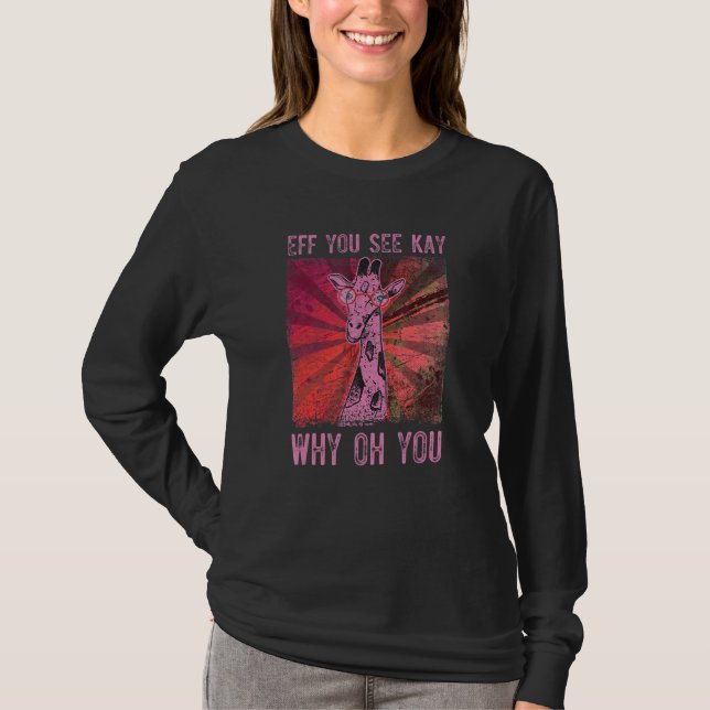 Coole Giraffe mit Brille T-Shirt (Vorderseite)