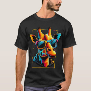 Coole Giraffe mit Brillen T-Shirt
