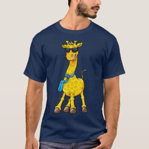 Coole Giraffe mit Sonnenbrille und Schal T-Shirt