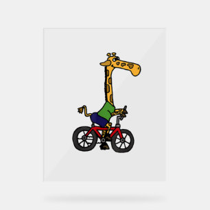 Coole Giraffe Reitrad Acrylschild