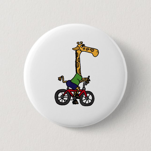 Coole Giraffe Reitrad Button (Vorderseite)