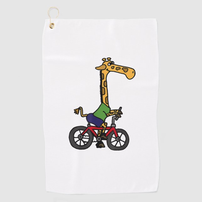 Coole Giraffe Reitrad Golfhandtuch (Vorderseite)