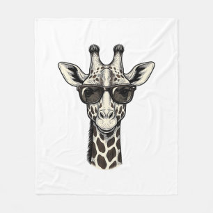Coole Giraffe-Sonnenbrille Vintage Gravur Shirt_1 Fleecedecke