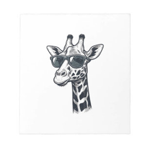 Coole Giraffe-Sonnenbrille Vintage-Prägung T-Shirt Notizblock
