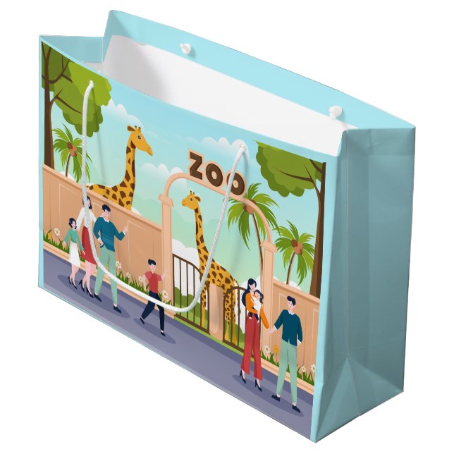 coole Giraffe Zoo Party Kids unisex Große Geschenktüte (Vorderseite Schrägansicht)