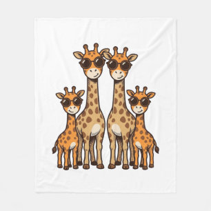 Coole Giraffen-Familien-Sonnenbrille Vintage Gravu Fleecedecke