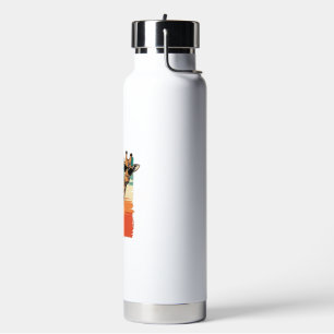 Coole Giraffen-Sonnenbrille Vintage-Sonnenuntergan Trinkflasche